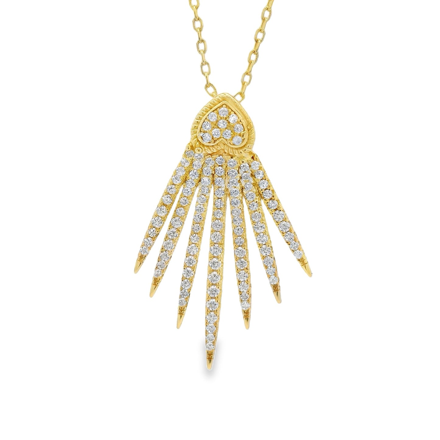 Love heart Spike Necklace 15+3" - PGN22416