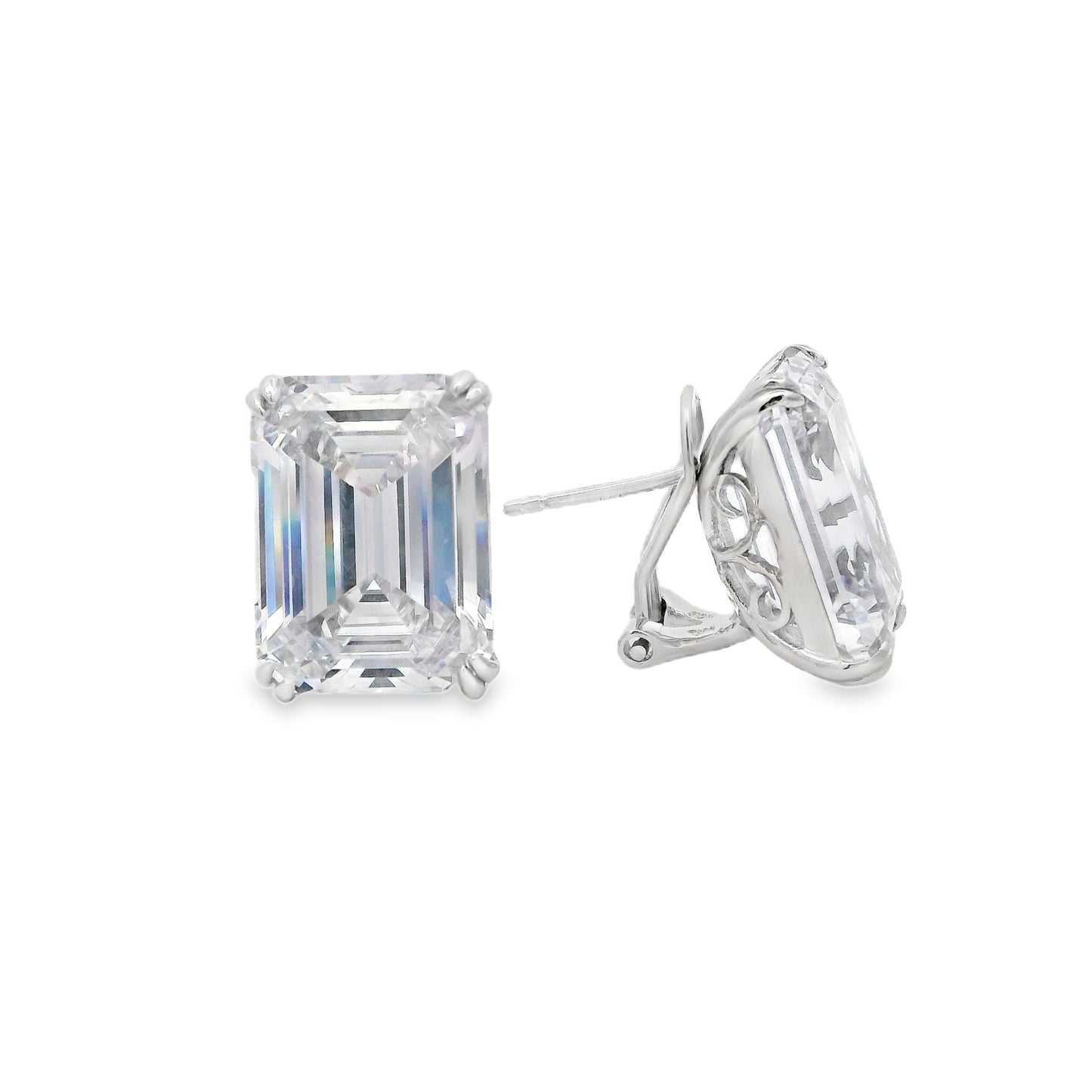 Large Rectangle Omega Back Earring - KE192039