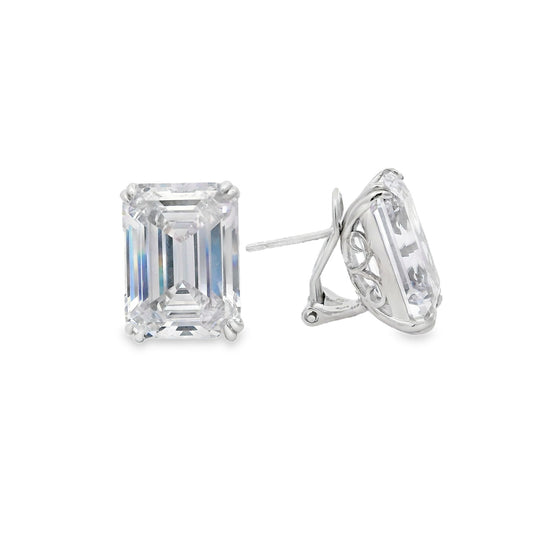 Large Rectangle Omega Back Earring - KE192039