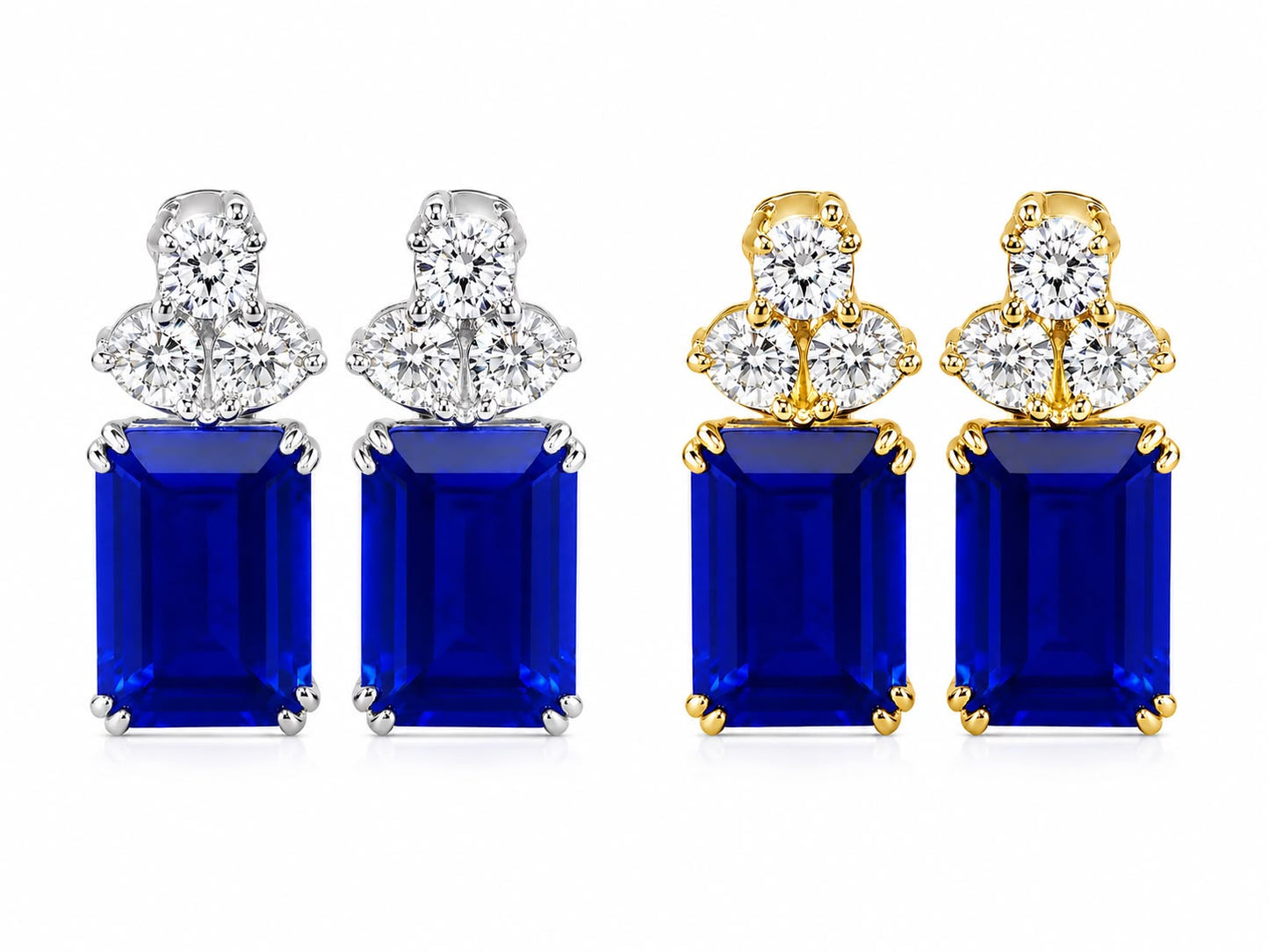 Fancy Emerald Cut Medium Earring - KE192013