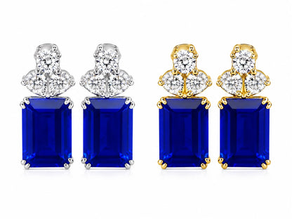 Fancy Emerald Cut Medium Earring - KE192013