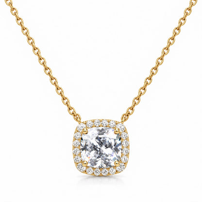 Halo Cushion Necklace 15+3" - PGN29867