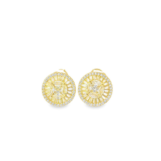 Marquise & Baguette Button Earring - KE192041