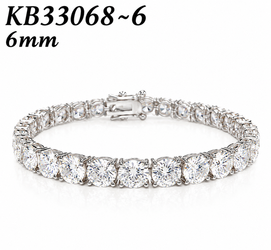 Diamond CZ 6MM 4prong Tennis Bracelet - KB33068-6
