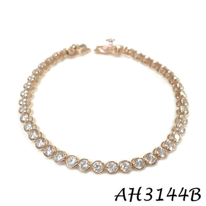 Bezel Diamond CZ 3MM Tennis Bracelet - AH3144B