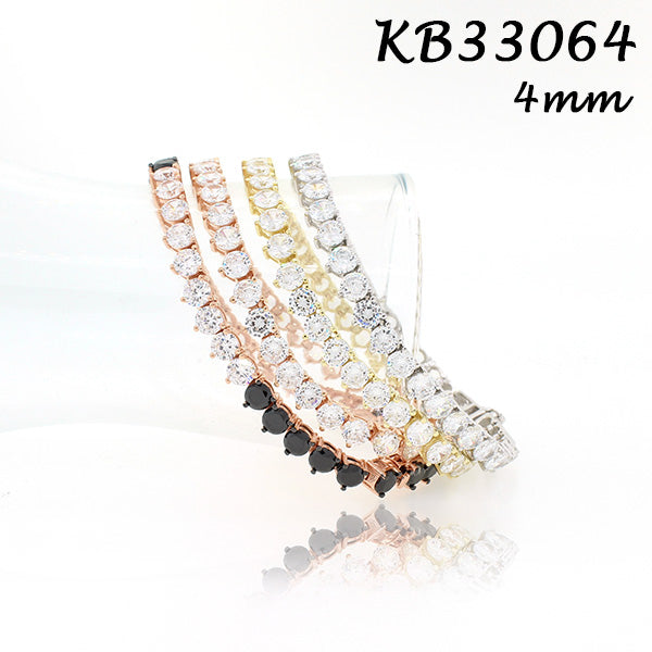 Diamond CZ 4MM 3prong Tennis Bracelet - KB33064-4