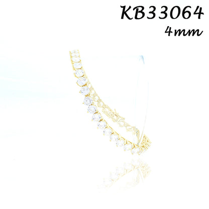Diamond CZ 4MM 3prong Tennis Bracelet - KB33064-4