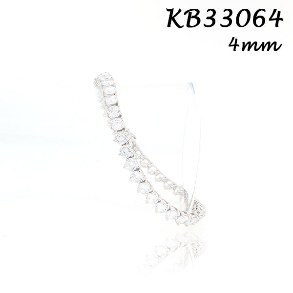 Diamond CZ 4MM 3prong Tennis Bracelet - KB33064-4