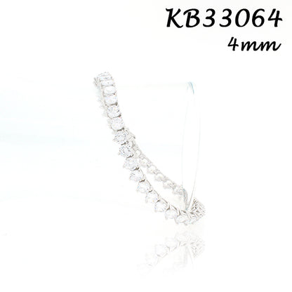 Diamond CZ 4MM 3prong Tennis Bracelet - KB33064-4
