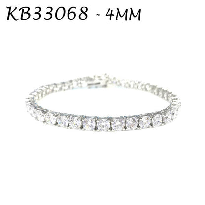 Diamond CZ 4MM 4prong Tennis Bracelet - KB33068-4