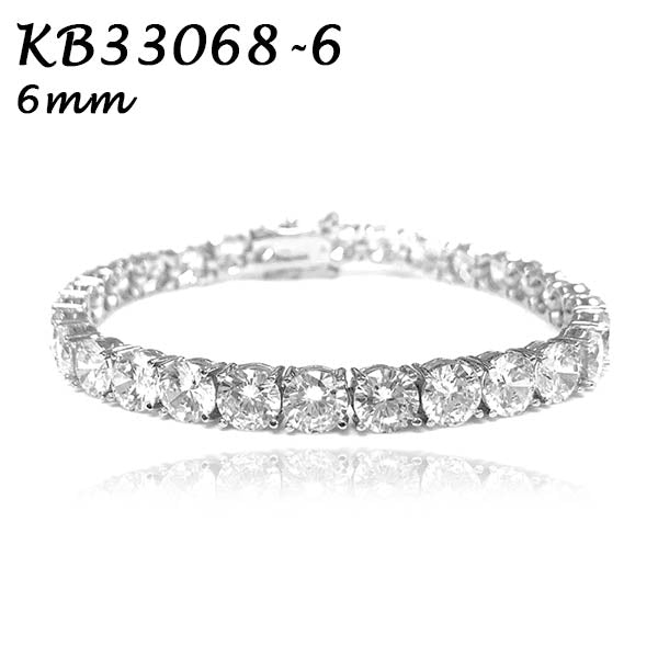Diamond CZ 6MM 4prong Tennis Bracelet - KB33068-6