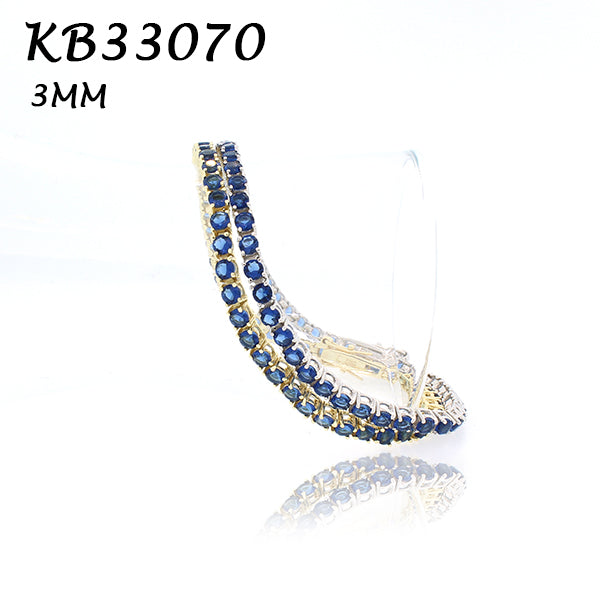 Color CZ 3MM 4prong  Tennis Bracelet - KB33070