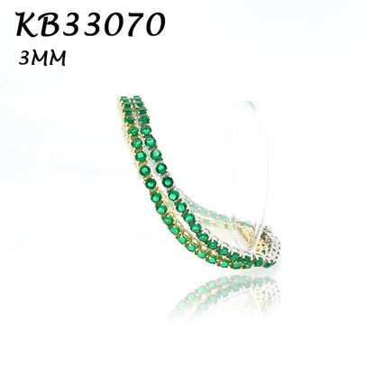 Color CZ 3MM 4prong  Tennis Bracelet - KB33070