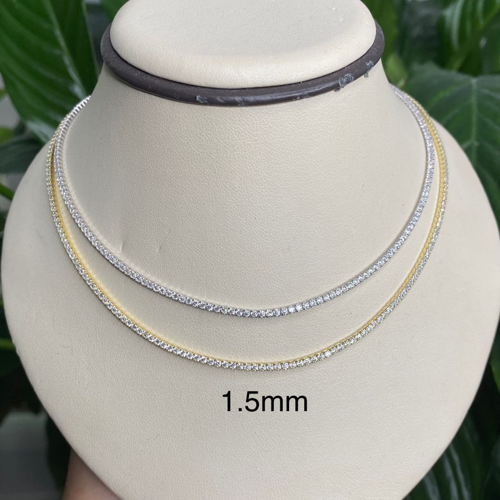 Micro Diamond CZ 2MM Tennis Necklace - KN22095A
