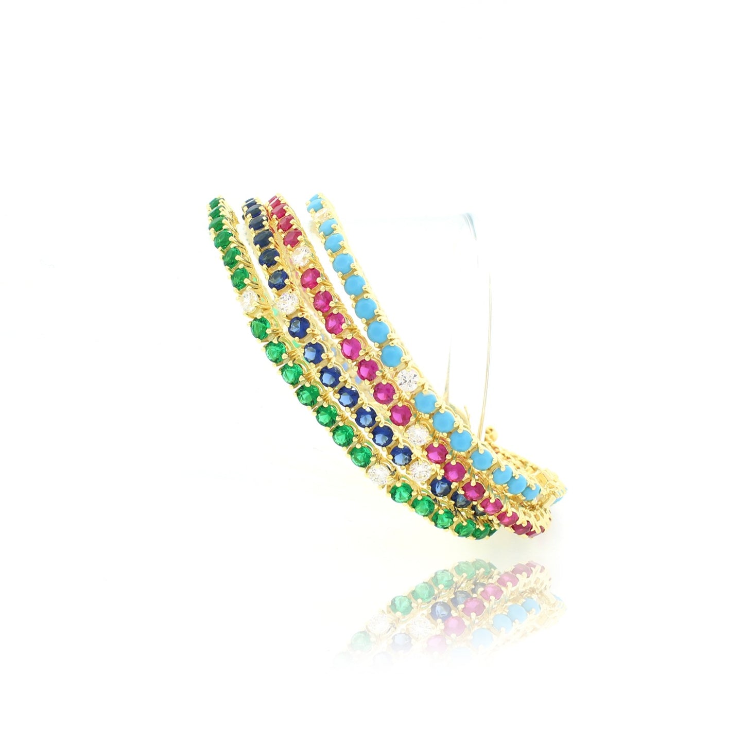 Color & Diamond CZ 7/1 3MM 4prong Tennis Bracelet - KB33070